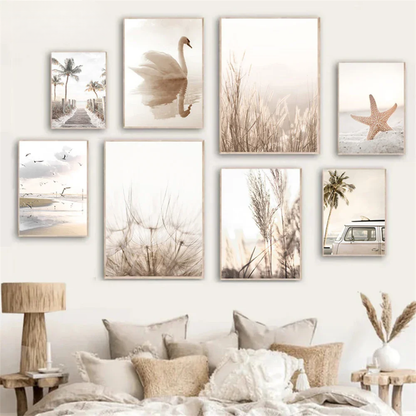 Beige Coastal Nature Canvas