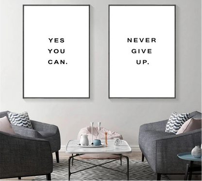 black and white “Breathe” minimalist quote canvas wall art