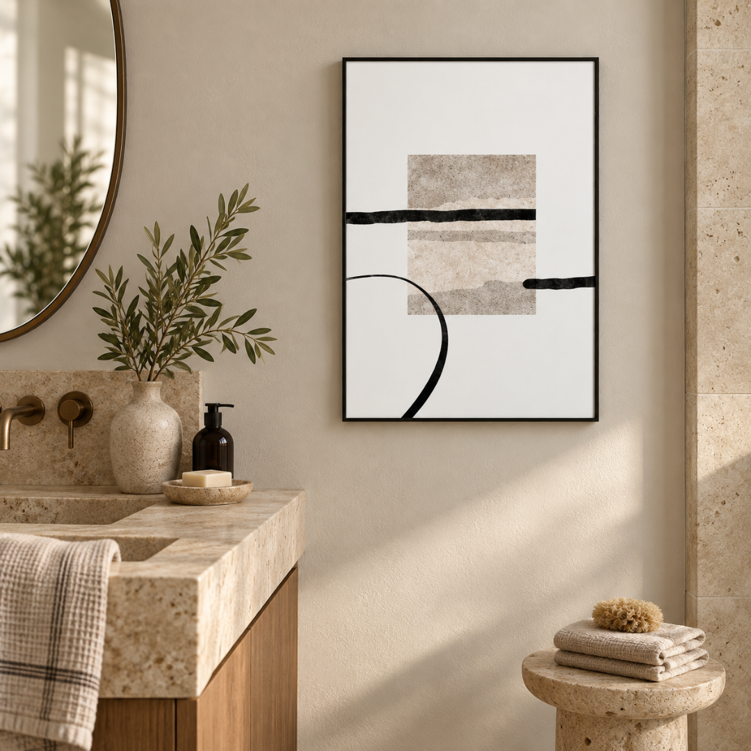 Layered Horizon Stone Abstract Canvas Print