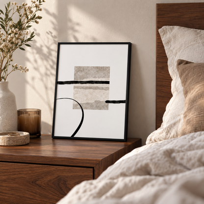 Layered Horizon Stone Abstract Canvas Print