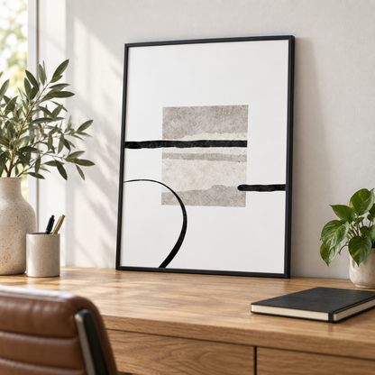 Layered Horizon Stone Abstract Canvas Print