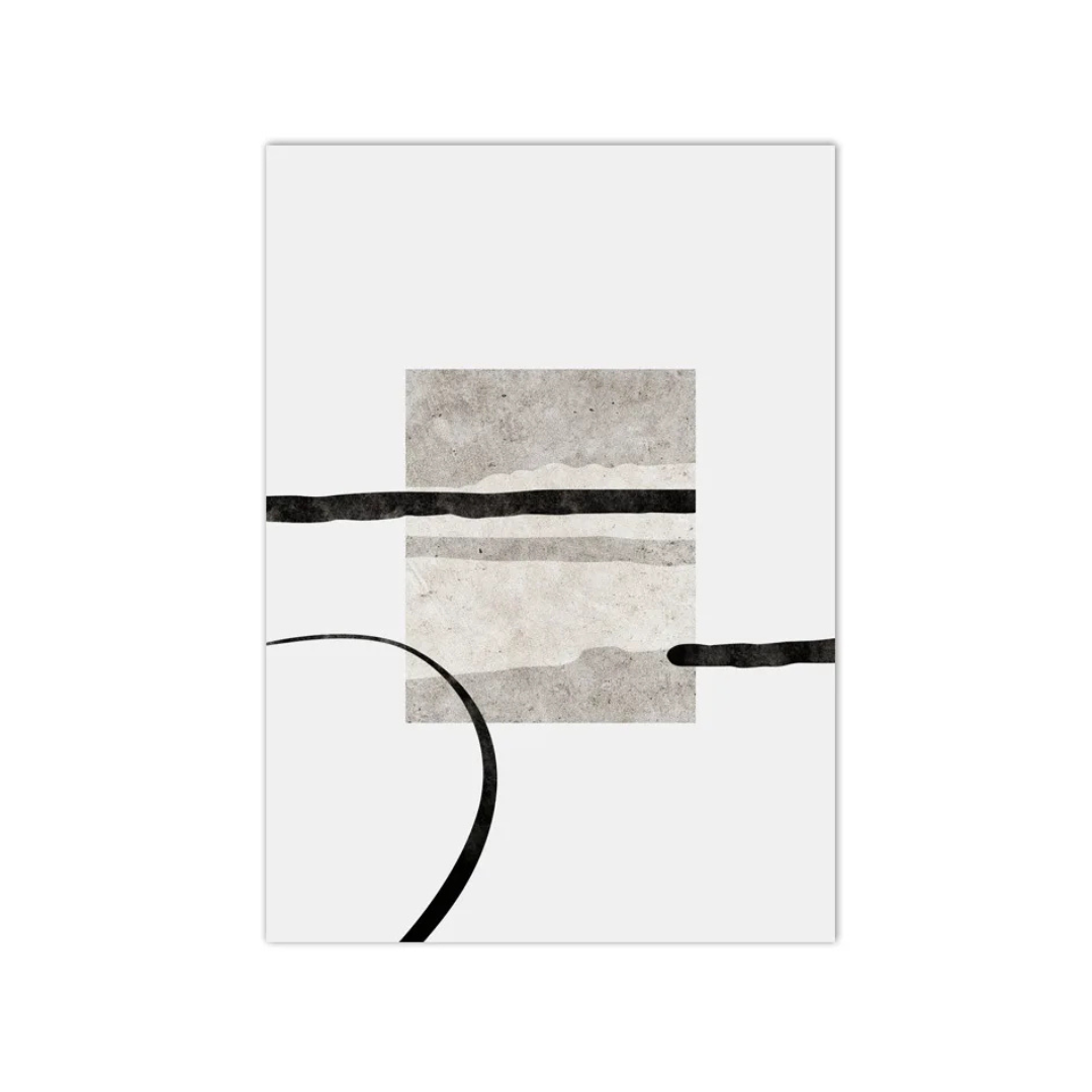 Layered Horizon Stone Abstract Canvas Print