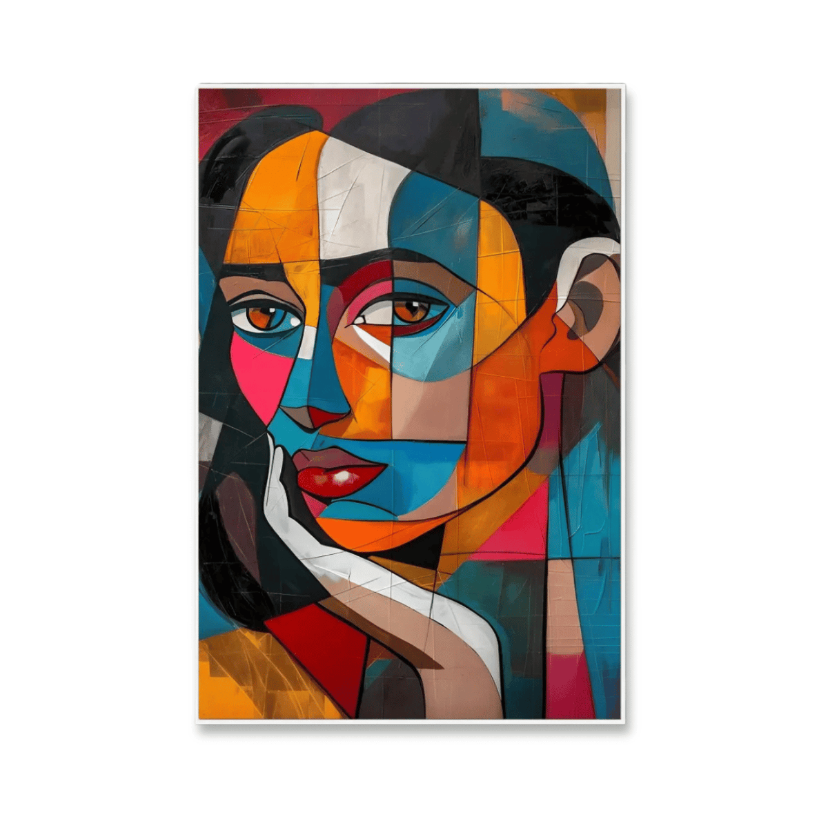 Chromatic Reflection Abstract Portrait Canvas Print