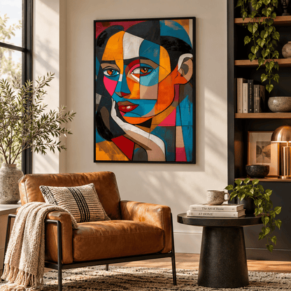 Chromatic Reflection Abstract Portrait Canvas Print