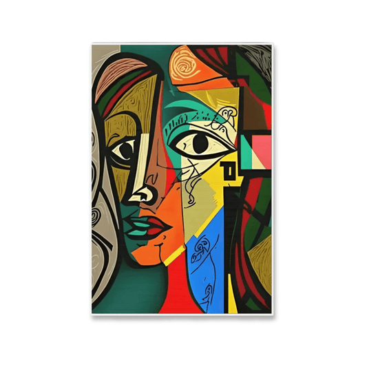 Fragmented Dialogue Abstract Portrait Canvas Print