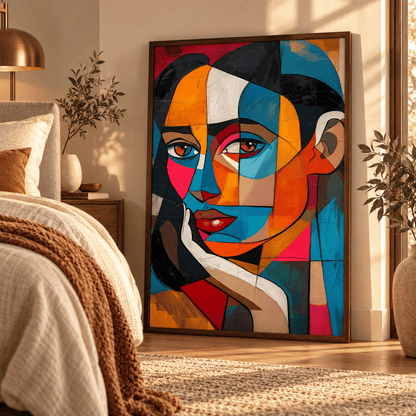 Chromatic Reflection Abstract Portrait Canvas Print
