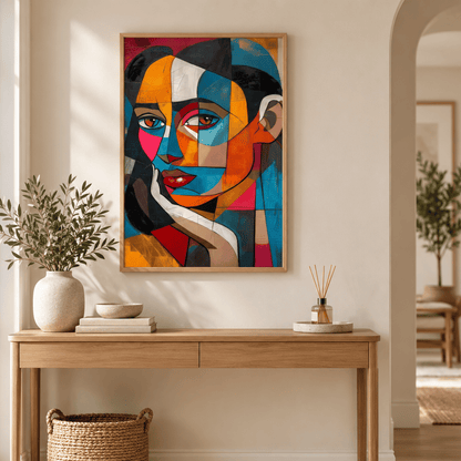 Chromatic Reflection Abstract Portrait Canvas Print