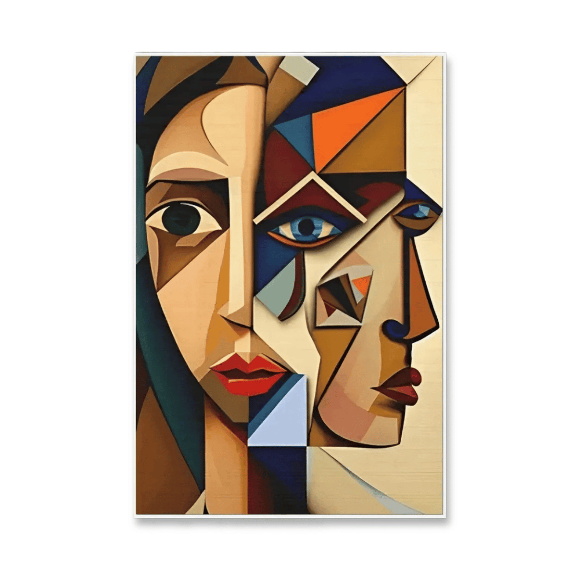 Split Perspective Abstract Faces Canvas Print