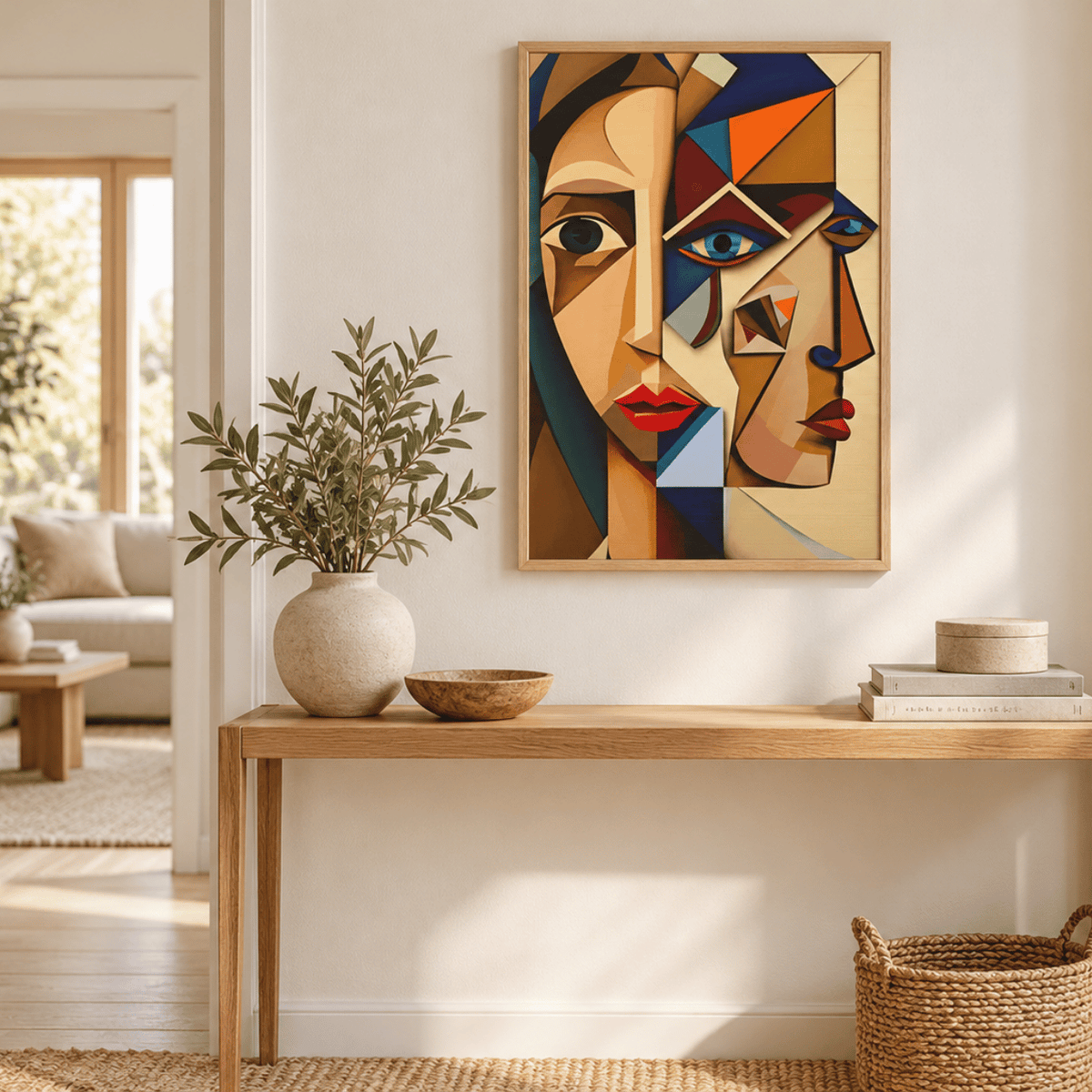 Split Perspective Abstract Faces Canvas Print
