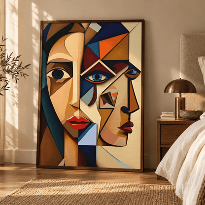 Split Perspective Abstract Faces Canvas Print