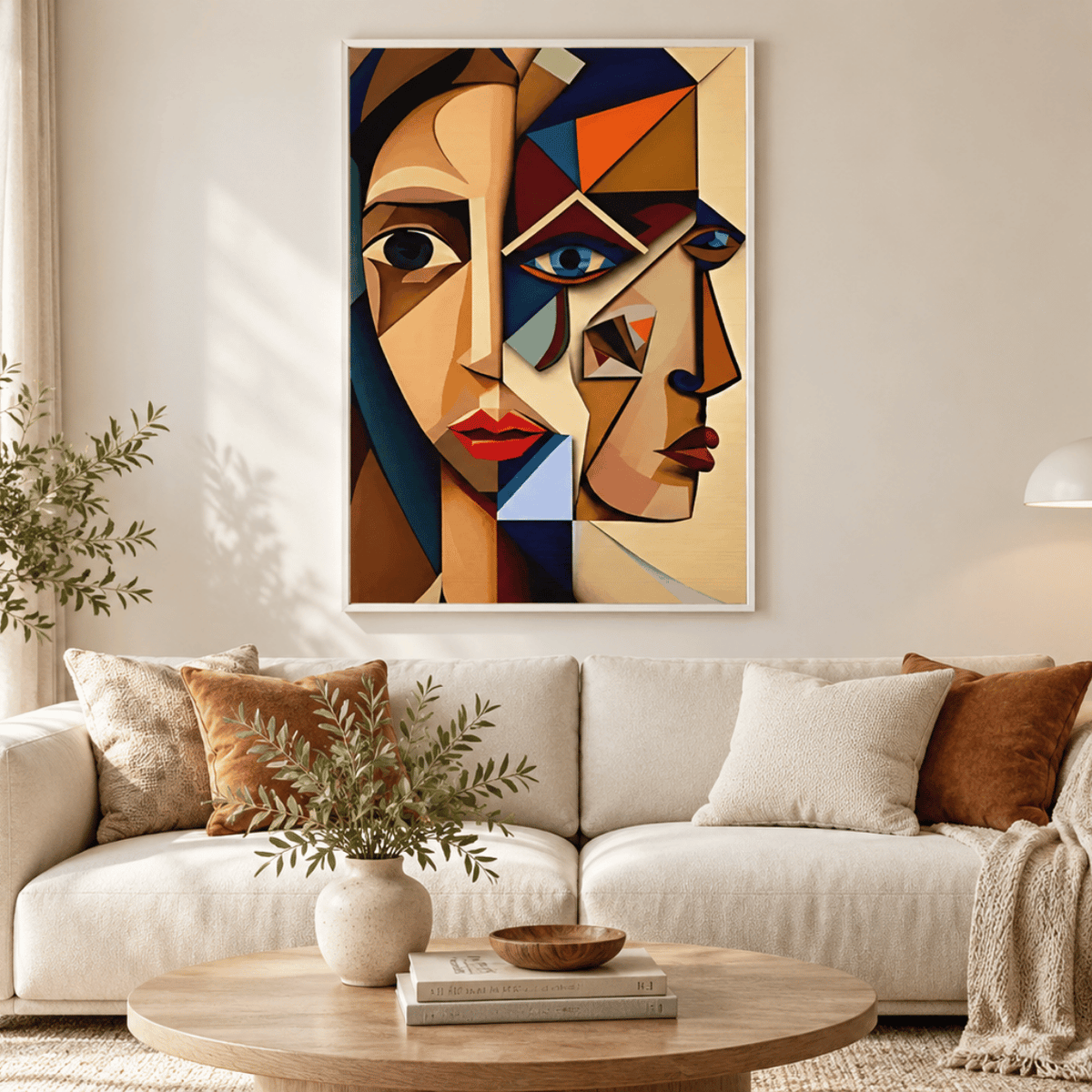 Split Perspective Abstract Faces Canvas Print