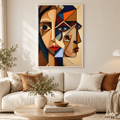 Split Perspective Abstract Faces Canvas Print