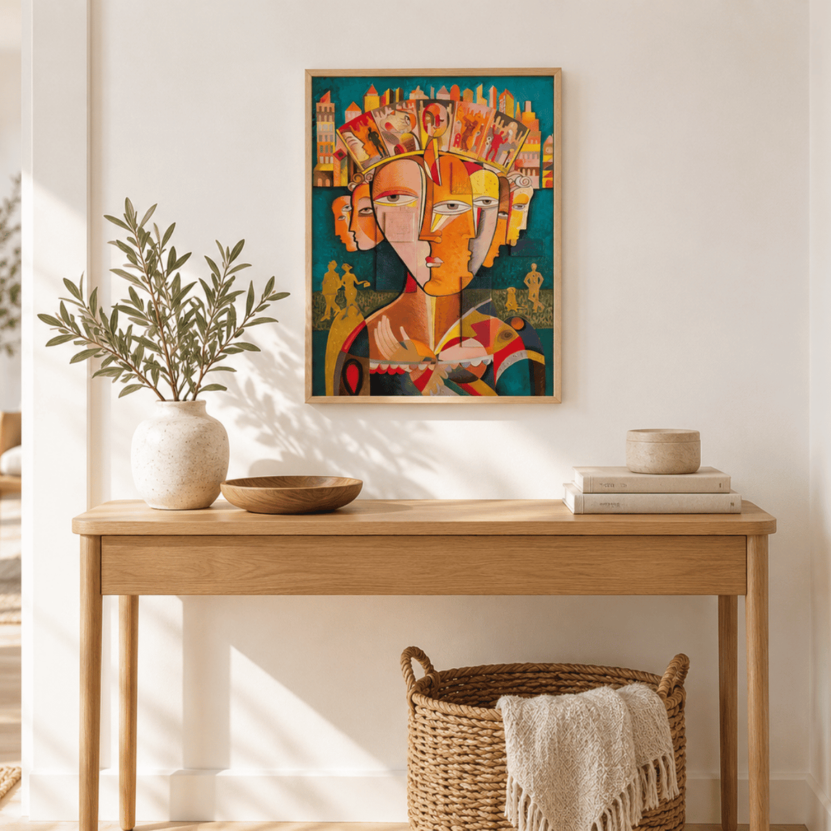 City Of Faces Abstract Canvas Print