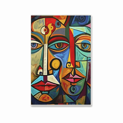 Mosaic Duo Abstract Faces Canvas Print