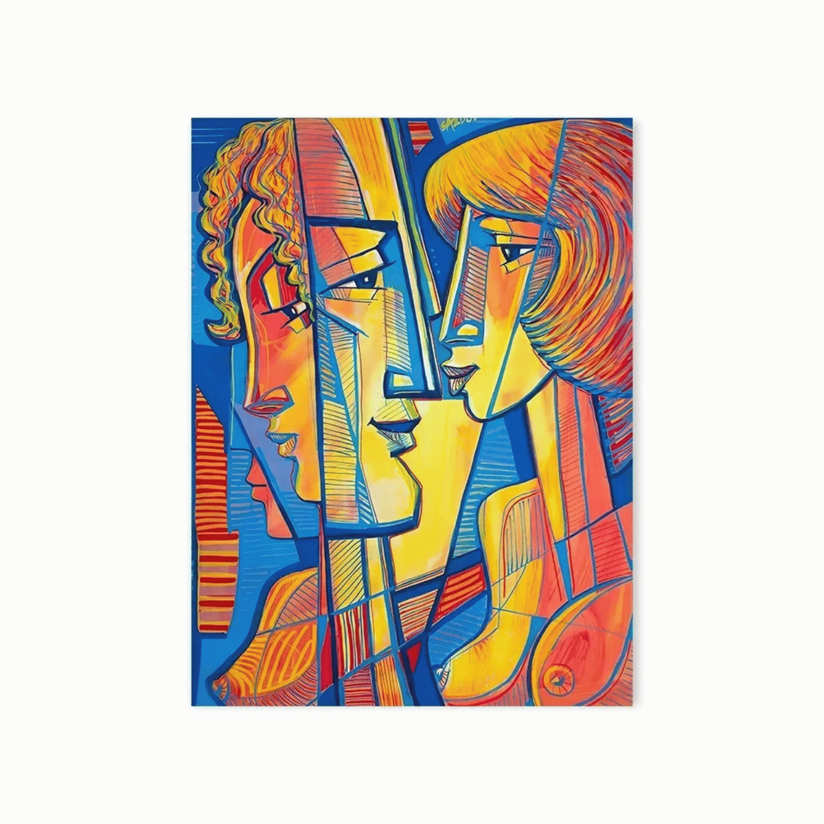 Solar Conversation Abstract Faces Canvas Print