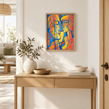 Solar Conversation Abstract Faces Canvas Print