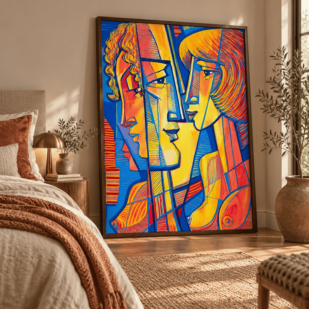 Solar Conversation Abstract Faces Canvas Print