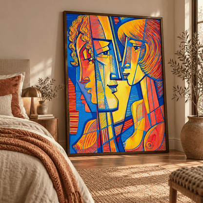 Solar Conversation Abstract Faces Canvas Print