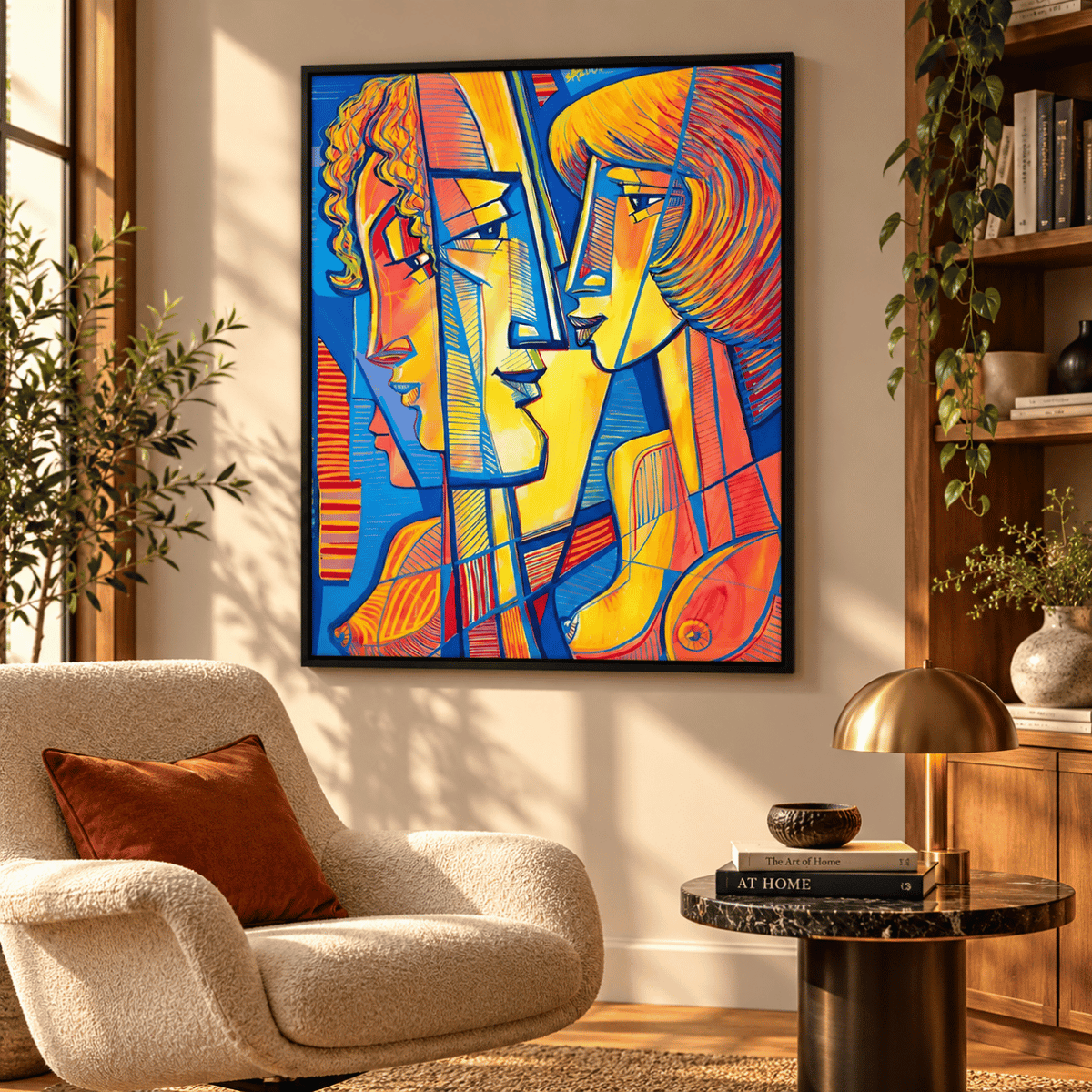 Solar Conversation Abstract Faces Canvas Print