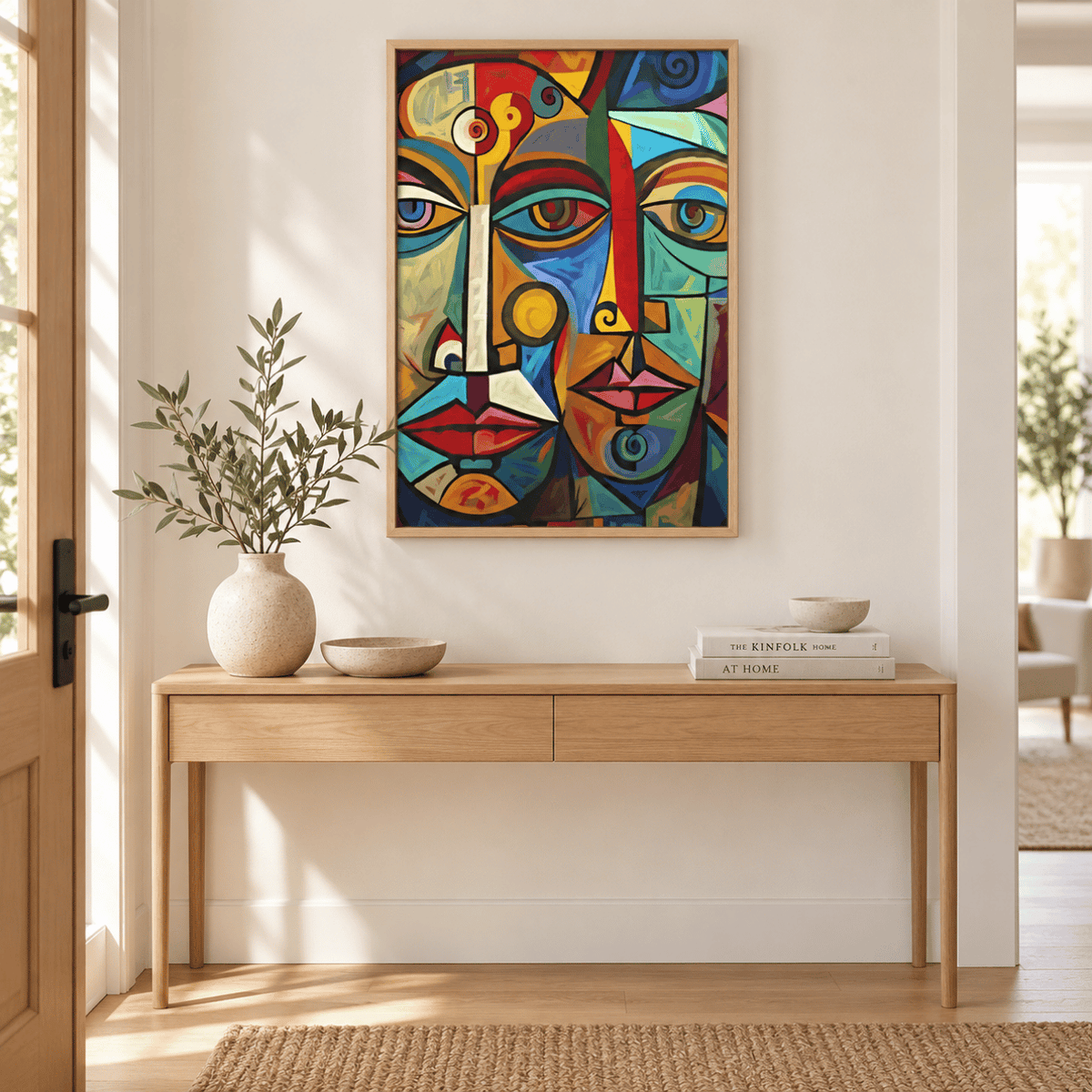Mosaic Duo Abstract Faces Canvas Print