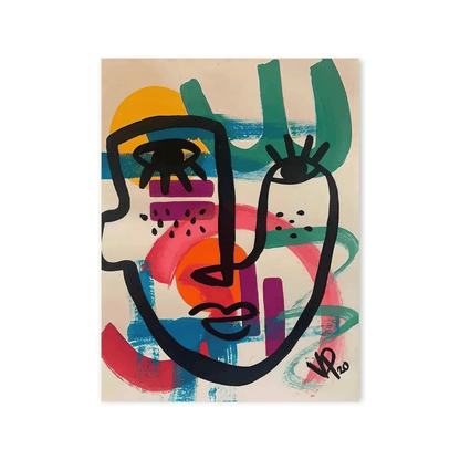 Neon Daydream Faces Canvas Print