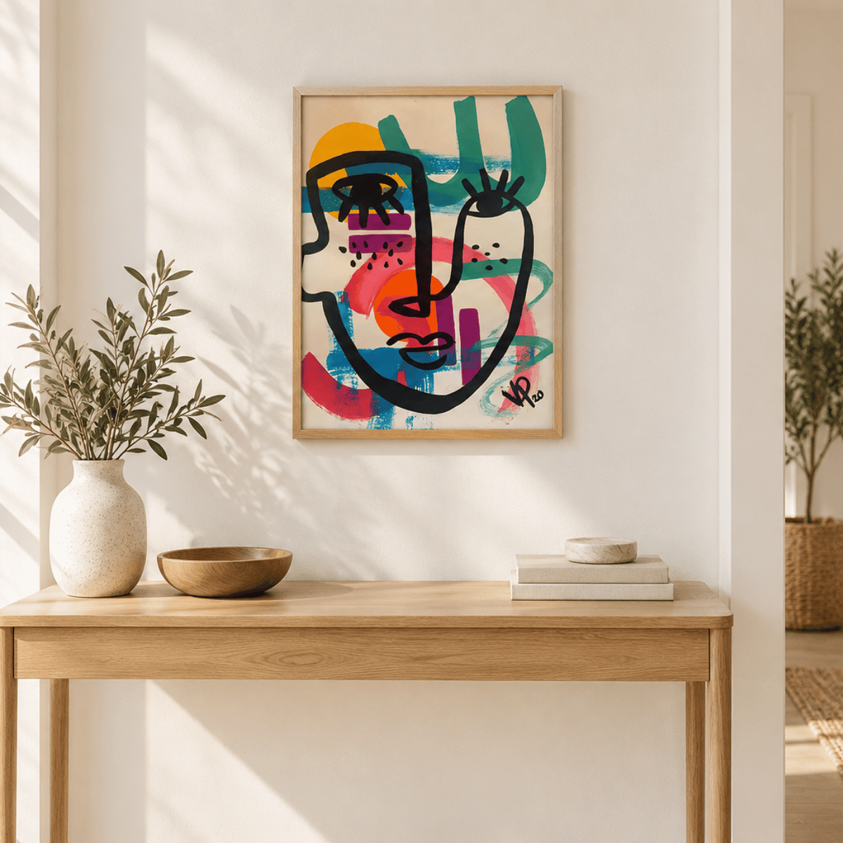 Neon Daydream Faces Canvas Print