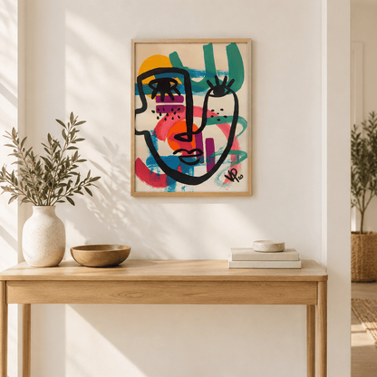 Neon Daydream Faces Canvas Print