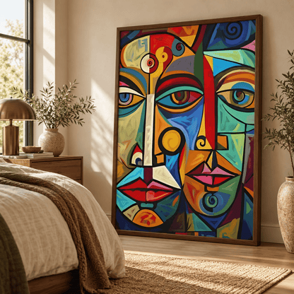 Mosaic Duo Abstract Faces Canvas Print