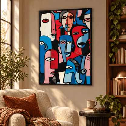 Crowd Of Colour Faces Canvas Print