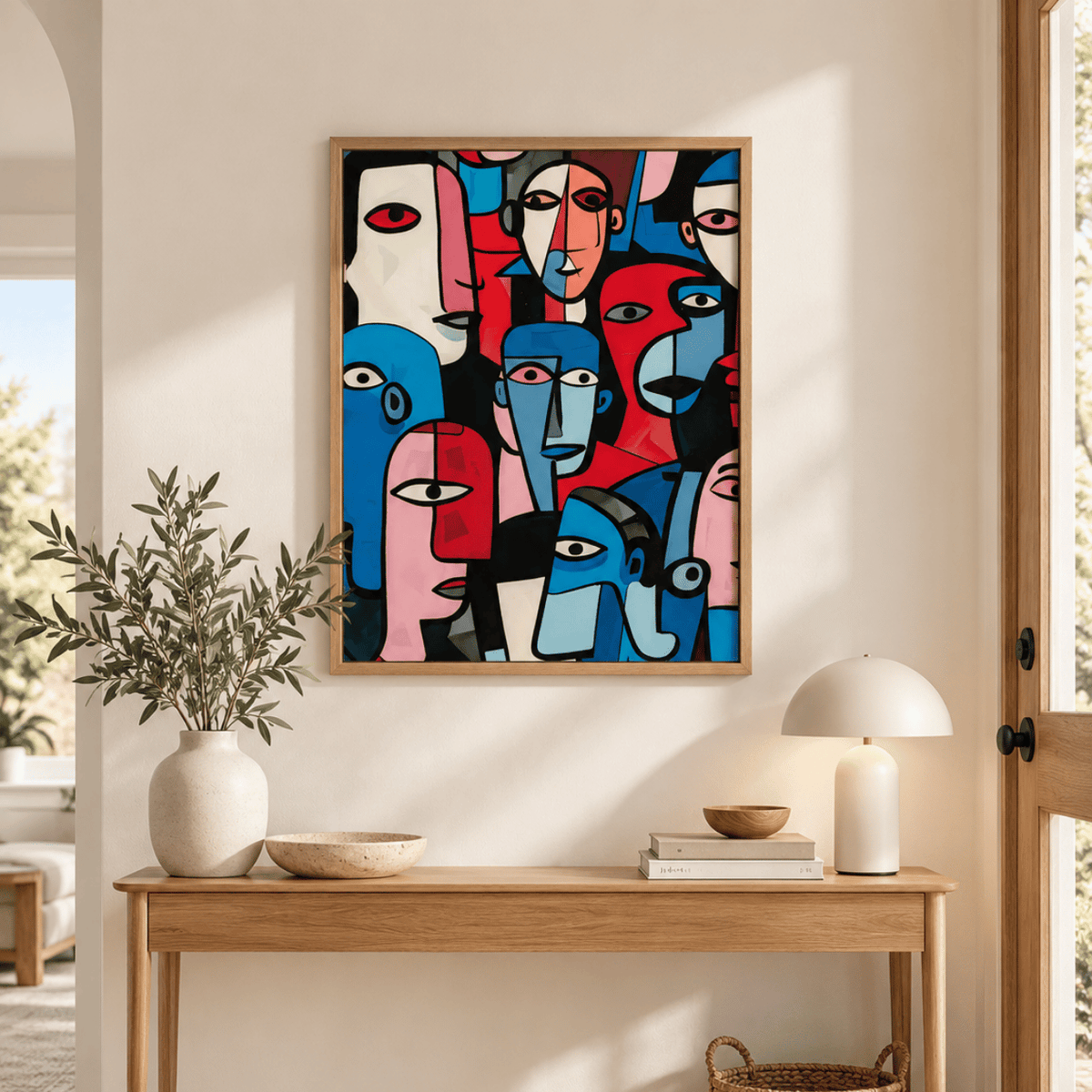 Crowd Of Colour Faces Canvas Print