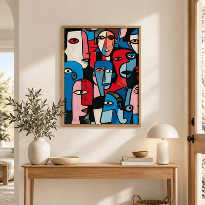 Crowd Of Colour Faces Canvas Print