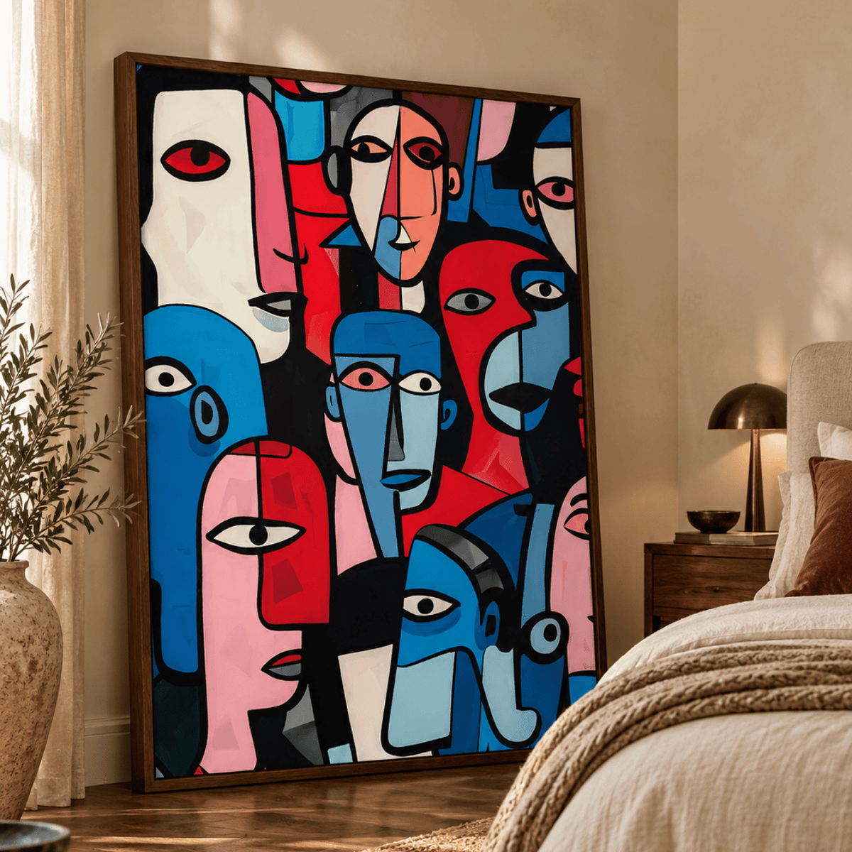 Crowd Of Colour Faces Canvas Print