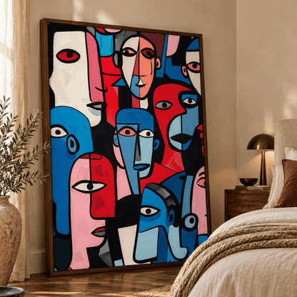 Crowd Of Colour Faces Canvas Print