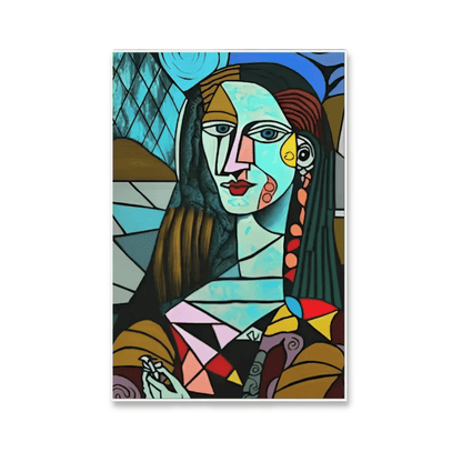 Turquoise Muse Cubist Portrait Canvas Print