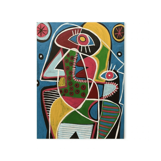Electric Faces Abstract Canvas Print