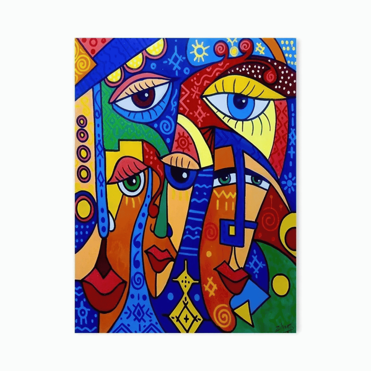 Colour Chorus Abstract Faces Canvas Print