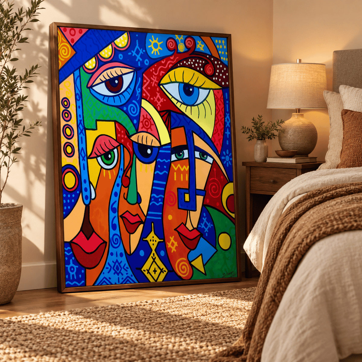 Colour Chorus Abstract Faces Canvas Print