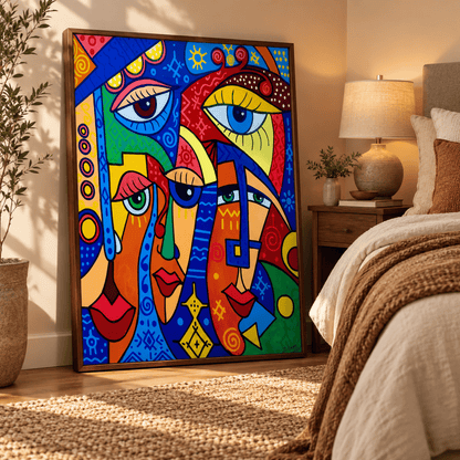 Colour Chorus Abstract Faces Canvas Print