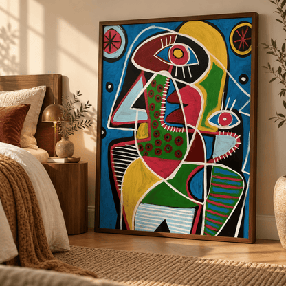 Electric Faces Abstract Canvas Print