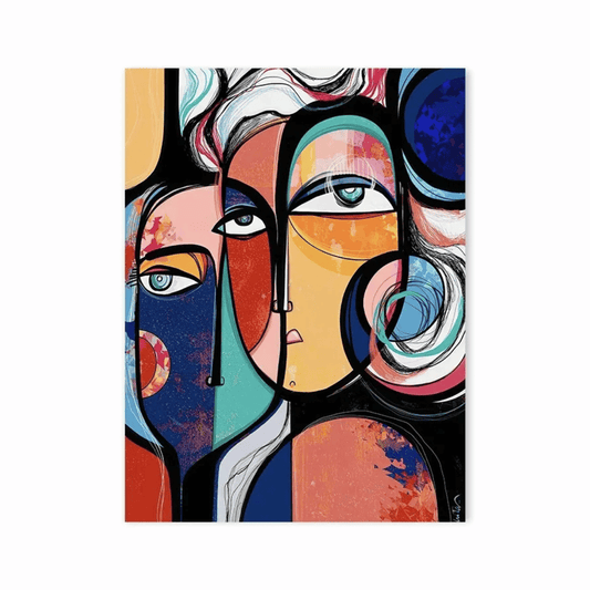 Interwoven Visions Abstract Faces Canvas Print