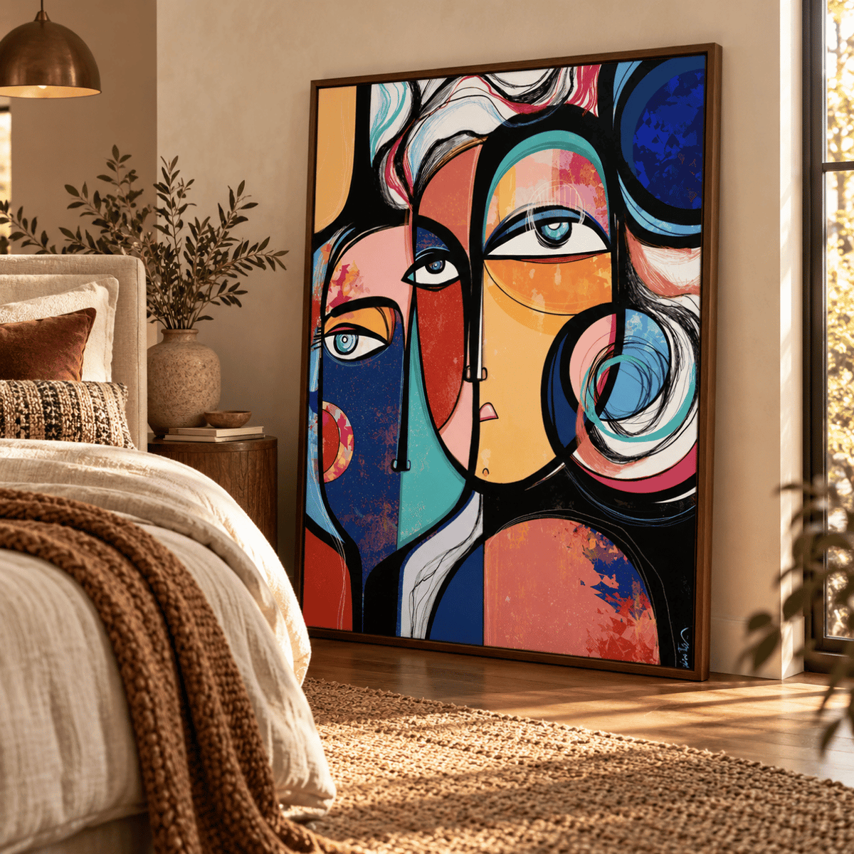 Interwoven Visions Abstract Faces Canvas Print