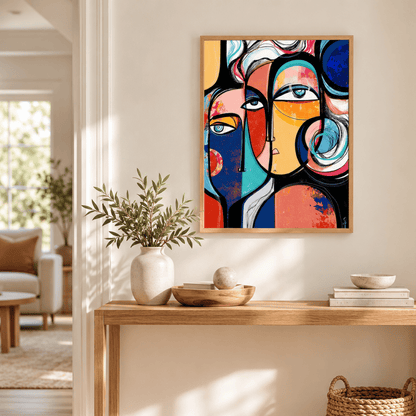 Interwoven Visions Abstract Faces Canvas Print
