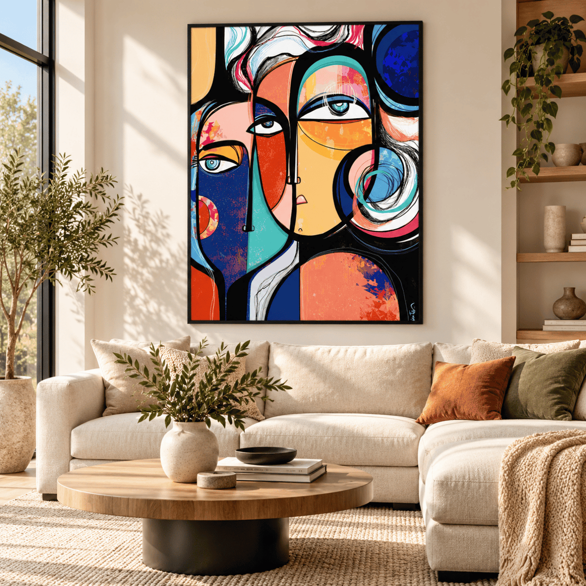 Interwoven Visions Abstract Faces Canvas Print