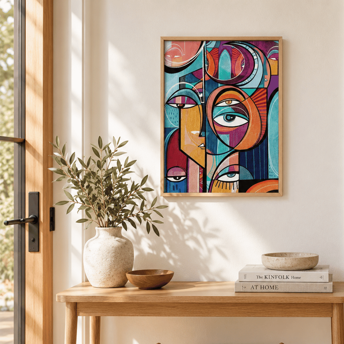 Layered Perspectives Abstract Faces Canvas Print