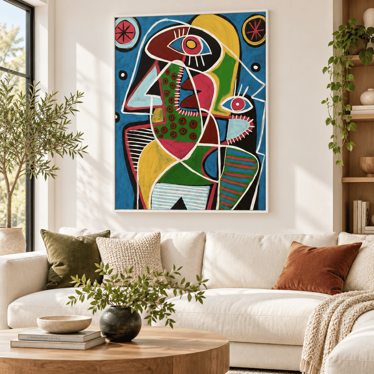 Electric Faces Abstract Canvas Print