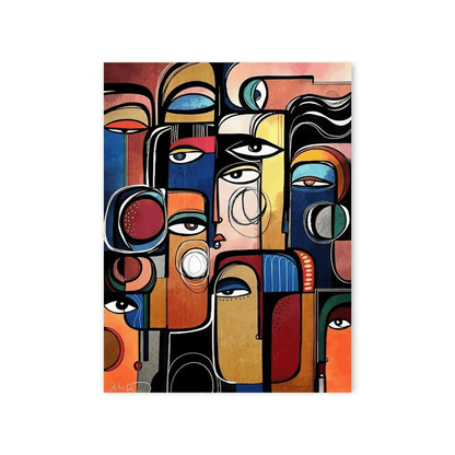 Many Minds Abstract Faces Canvas Print