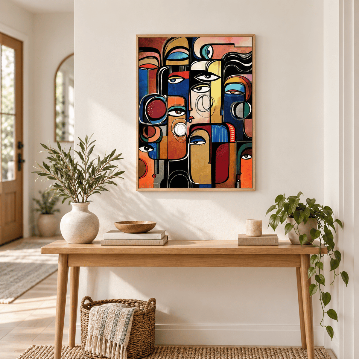 Many Minds Abstract Faces Canvas Print