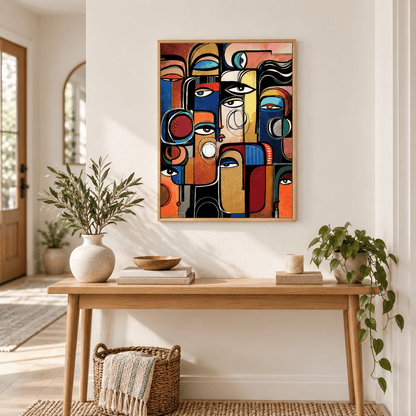 Many Minds Abstract Faces Canvas Print