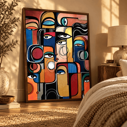 Many Minds Abstract Faces Canvas Print