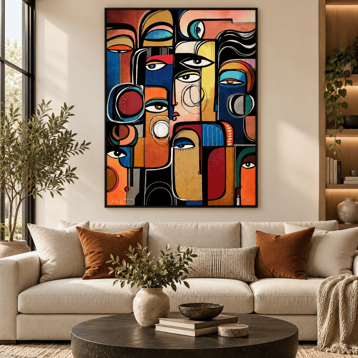 Many Minds Abstract Faces Canvas Print
